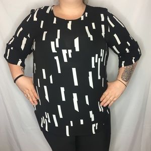 Black and White Blouse